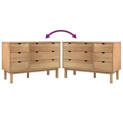 Шкаф с чекмеджета OTTA, 111x43x73,5 см, борово дърво масив