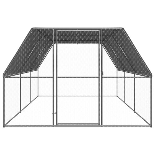 Външна клетка за пилета, 3x6x2 м, поцинкована стомана