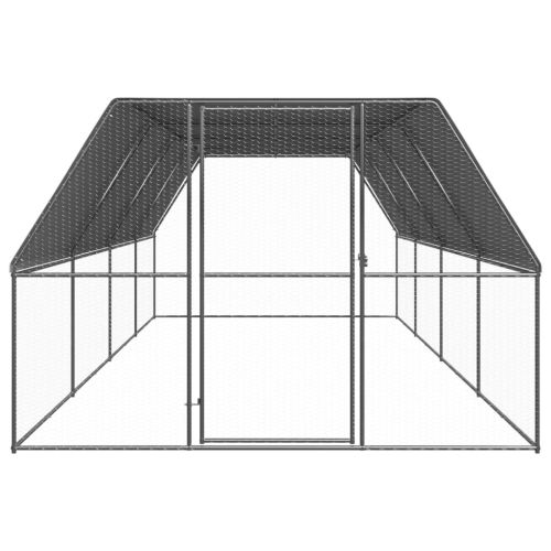 Външна клетка за пилета, 3x8x2 м, поцинкована стомана
