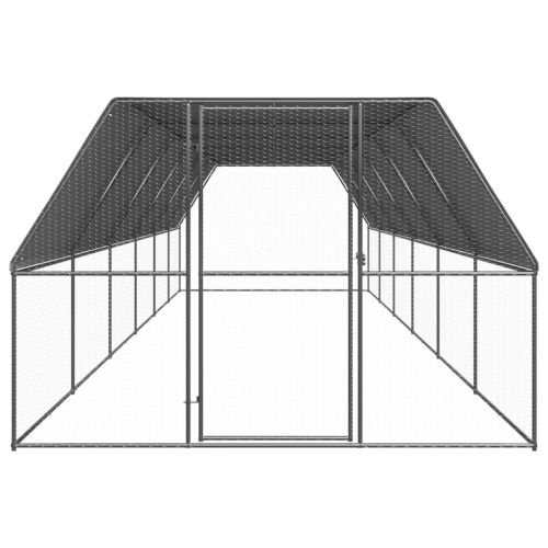 Външна клетка за пилета, 3x12x2 м, поцинкована стомана