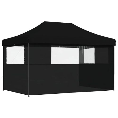 Сгъваема парти шатра pop-up с 3 странични стени черна
