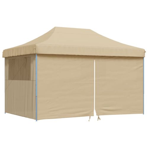 Сгъваема парти шатра pop-up с 4 странични стени бежова