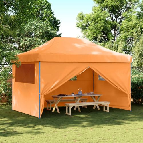 Сгъваема парти шатра pop-up с 4 странични стени оранжева