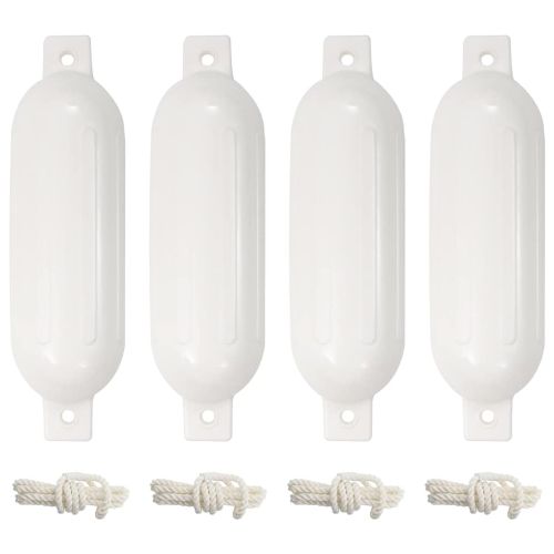 Броня за лодка 4 бр бяла Ø 14x50 см PVC