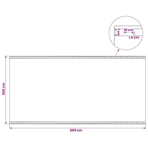 Брезент тип Лено, 260 г/м², 3x6 м, бял