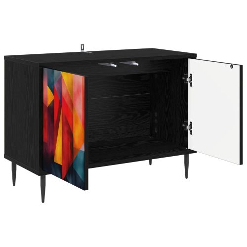 ТВ шкаф HEESCH 69 x 33 x 50,5 см Черен дъб Инженерна дървесина