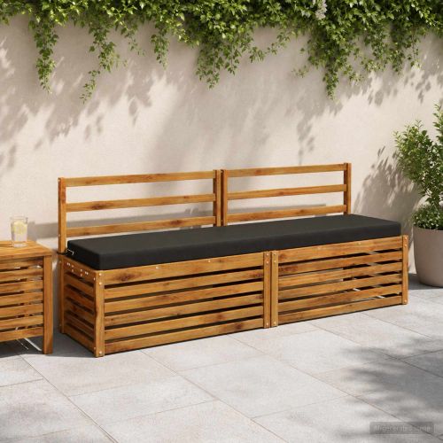 Възглавница за пейка SOEST 100% полиестер Черно 180 x 40 x 8 см