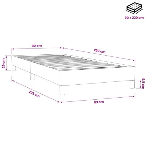 Box Spring легло без матрак Тъмно синьо 90x220 cm Кадифе