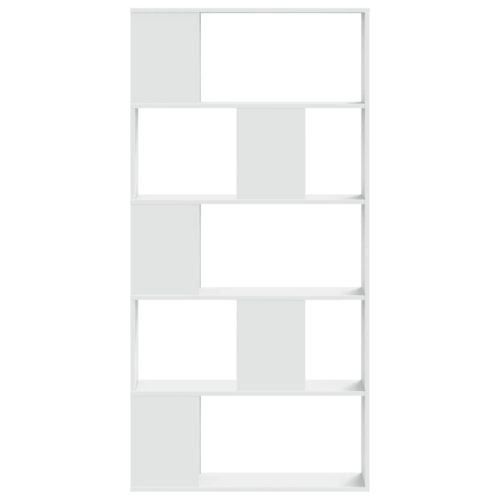 Библиотека 5 рафта бяла 80,5x23,5x162,5 см инженерно дърво