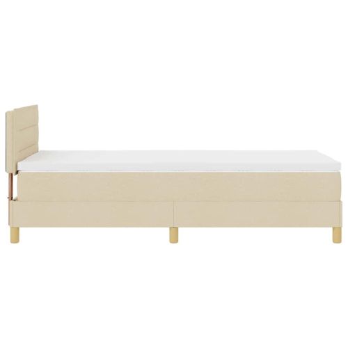 LED кутия за пружини с легло с таблото Крем 80 x 200 cm текстил