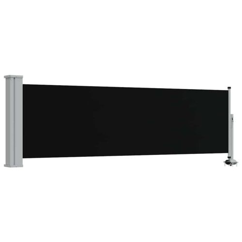 Прибираща се дворна странична тента, 80x300 см, черна