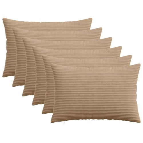 Калъфка за възглавница 6 pcs HEERLEN Кафяво 50 x 75 cm кордурой