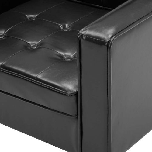 Фотьойл, черен, 75x70x75 см, изкуствена кожа