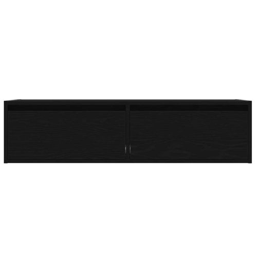 ТВ шкаф с LED осветление, Черен дъб, 100X35,5x25 см