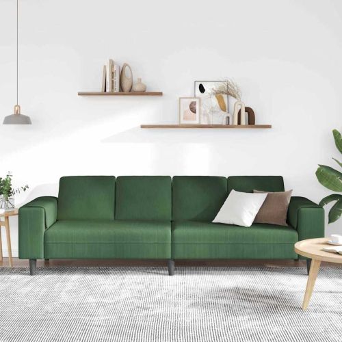 Диван Тъмен зелен 250 x 77 x 76 см Кордюрова тъкан