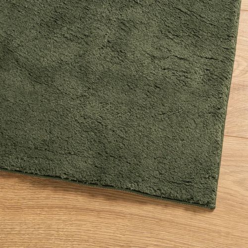 Килим HUARTE с къс косъм, мек и миещ се, горско зелен 60x110 см