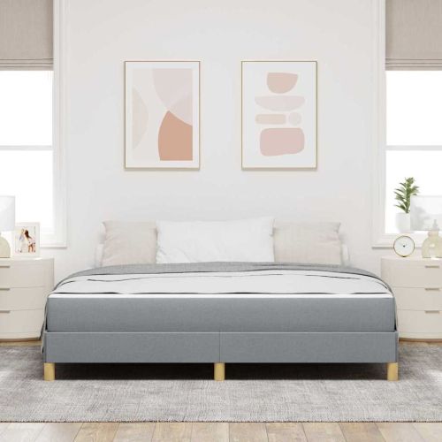 Легло с пружинирана основа Светлосиво 180 x 200 cm текстил