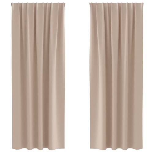 Завеси за затъмняване с пръстени 2 бр. Таупе 245 x 140 см