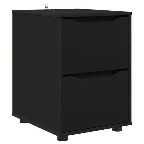 Шкаф за съхранение 40 x 48 x 57 см Инженерна дървесина Черно