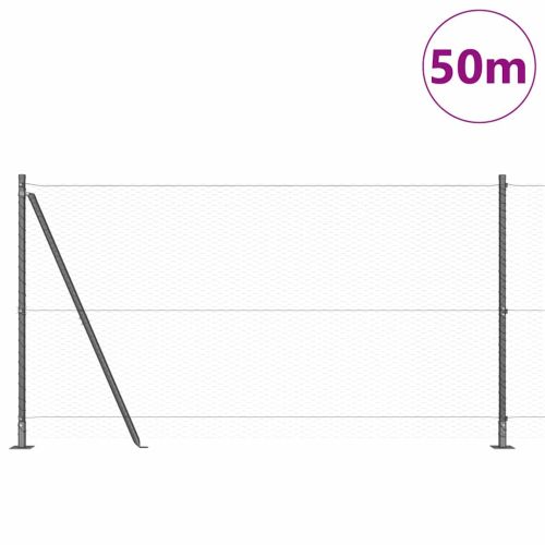 Шестоъгълна ограда с бетонна основа 50 x 1,2 m Сиво Мрежа