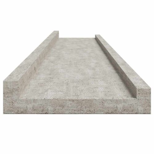 Стенни рафтове, 2 бр, бетонно сиви, 100x9x3 см