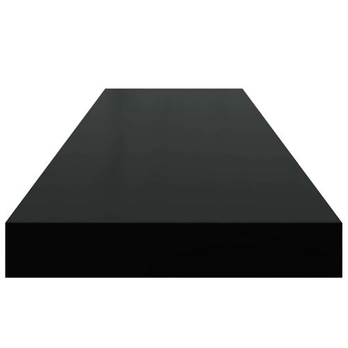 Окачени стенни рафтове, 2 бр, черни, 90x23,5x3,8 см, МДФ