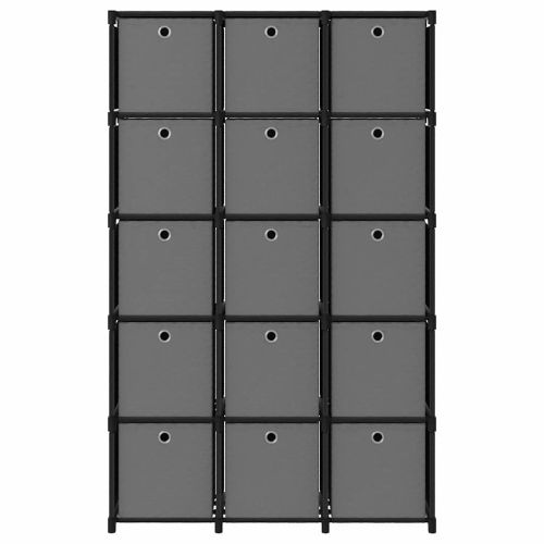 Органайзер с 15 отделения с кутии, черен, 103x30x175,5 см, плат