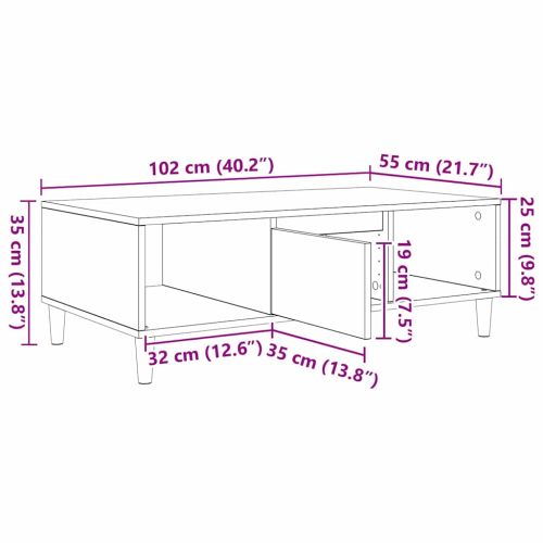 Масичка за кафе Димян дъб 102 x 55 x 35 см Инженерна дървесина