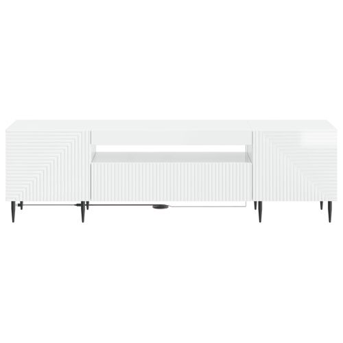 LED телевизионен кабинет HAARLEM 153 x 35 x 43 см Бял гланц