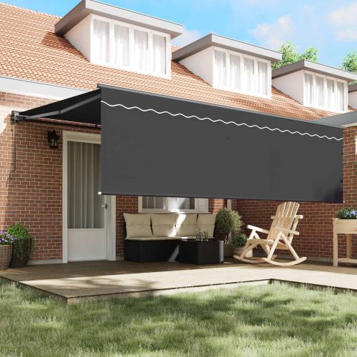 Прибираща се тента Антрацит 450 × 350 cm Полиестер и алуминий
