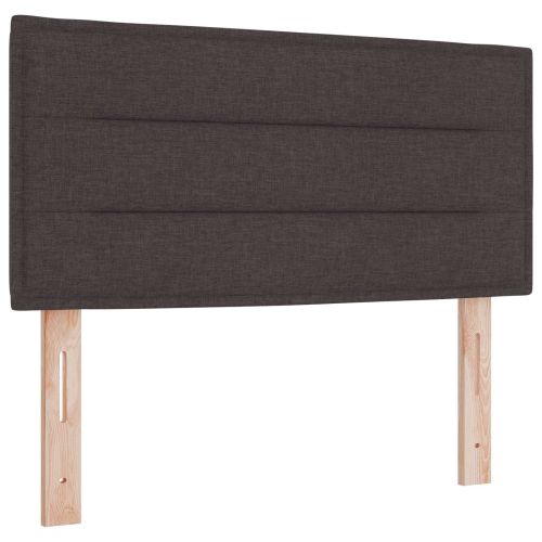 Континентално легло с матрак Тъмен кафяв 90 x 190 cm Текстил