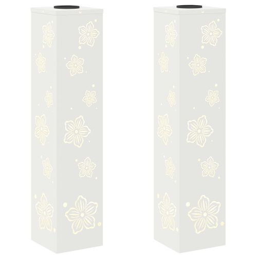 Соларна LED светлина за пътека 2 бр. Топло бяло 18 x 18 x 80 см