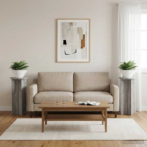 Стойка за растения 2 бр. Сива сонома 29,5 x 29,5 x 60 см