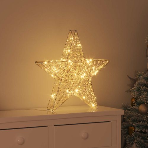 3D звезда 50 LED светодиода Топло бяло 55 x 52.5 x 9 см PET