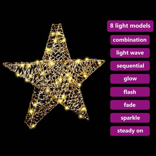3D звезда 50 LED светодиода Топло бяло 55 x 52.5 x 9 см PET
