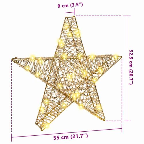 3D звезда 50 LED светодиода Топло бяло 55 x 52.5 x 9 см PET
