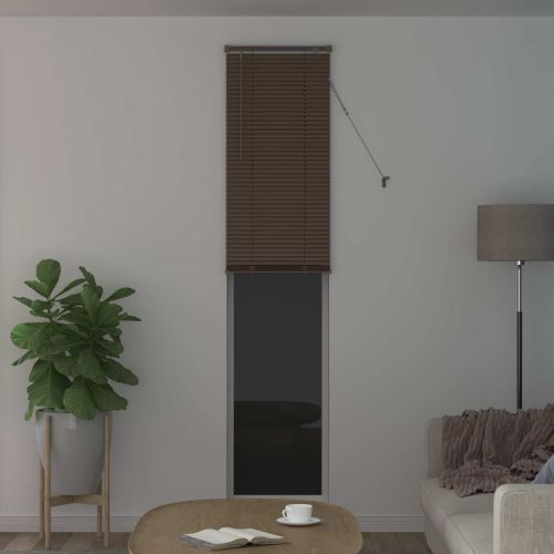 Венецианска щора Тъмно кафяво с шарка 213 x 40 см 25 mm ПВЦ
