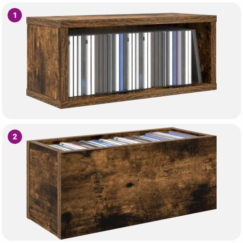 Рафтове за CDs Опушен дъб 40 x 17 x 17 см Инженерна дървесина