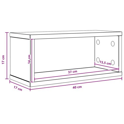 Рафтове за CDs Опушен дъб 40 x 17 x 17 см Инженерна дървесина