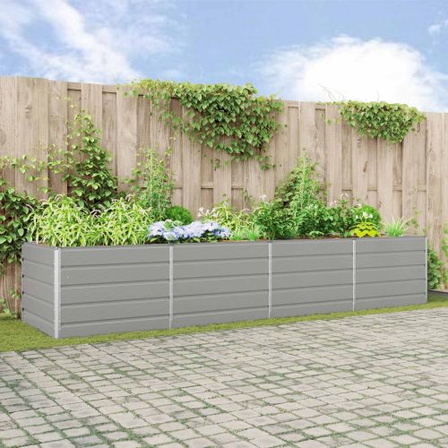 Кашпа Светлосиво 385 x 100 x 75 см Поцинкована стомана
