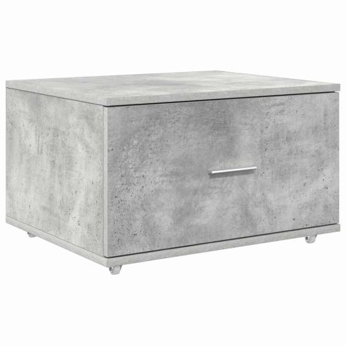 Бюро Циментено сиво Инженерна дървесина 131,5 x 50 x 106,5 см