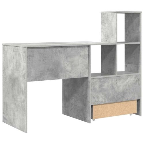 Бюро Циментено сиво Инженерна дървесина 131,5 x 50 x 106,5 см