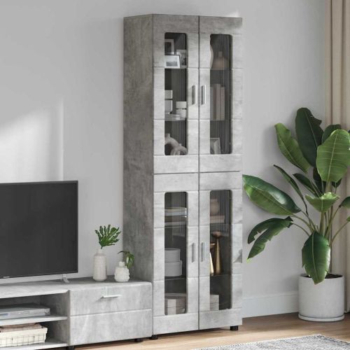 Висок шкаф FLORIN 60 x 35 x 182 см Циментено сиво