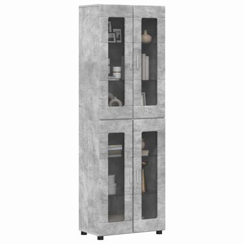 Висок шкаф FLORIN 60 x 35 x 182 см Циментено сиво