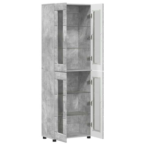 Висок шкаф FLORIN 60 x 35 x 182 см Циментено сиво