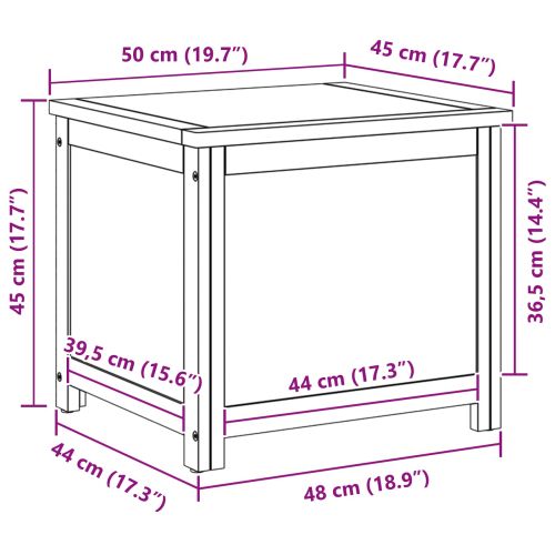 Кутия за съхранение със съхранение 50 x 45 x 45 см Масивен дъб