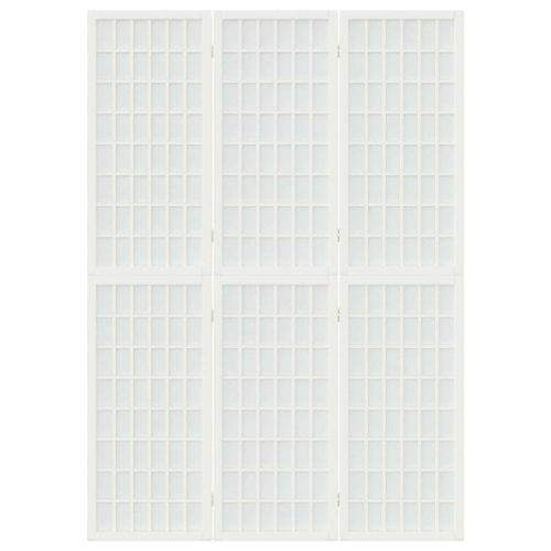 Параван за стая, 3 панела, в японски стил, 120x170 cм, бял