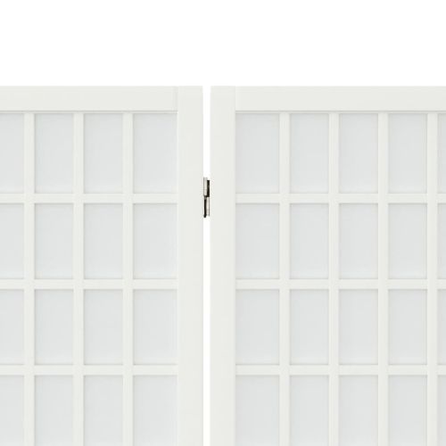 Параван за стая, 3 панела, в японски стил, 120x170 cм, бял