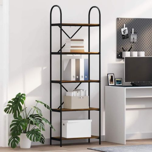 Рафт за книги 5 нива 60 x 30 x 183 см Инженерна дървесина