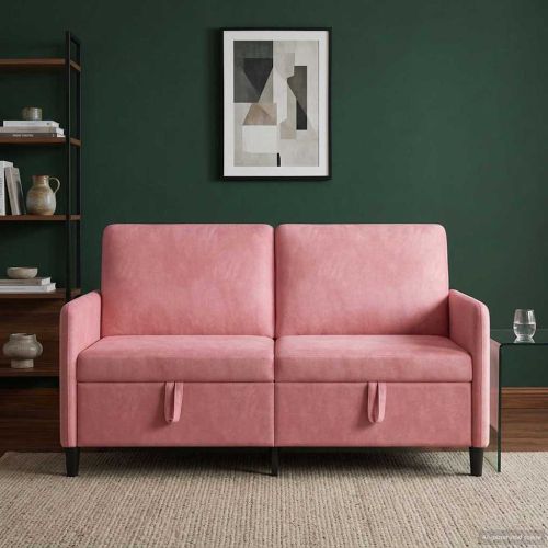 Диван с storage Розово 152 x 78 x 87 см Полиестер